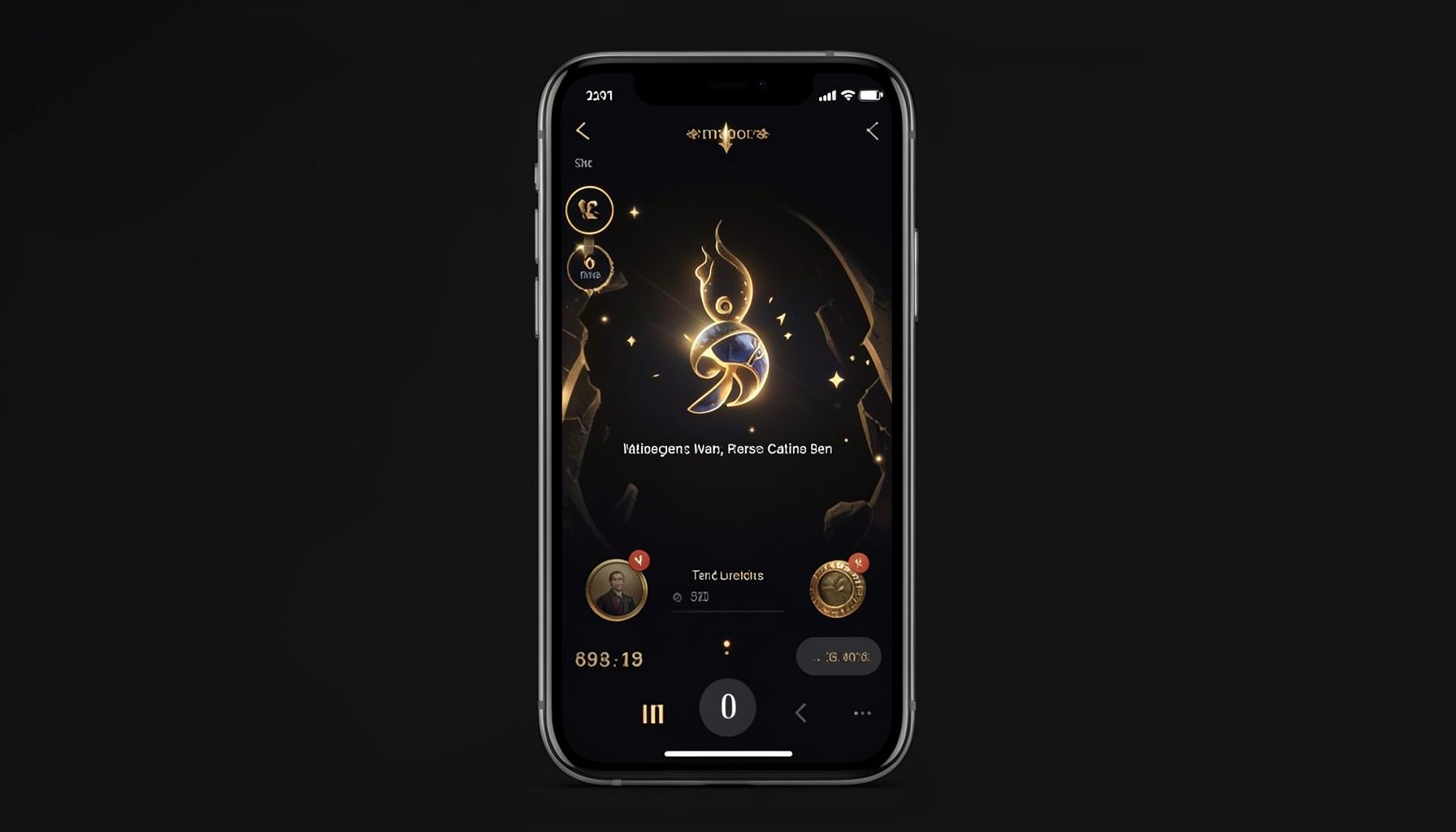Мобильная версия казино на экране смартфона, тёмный интерфейс с золотыми акцентами